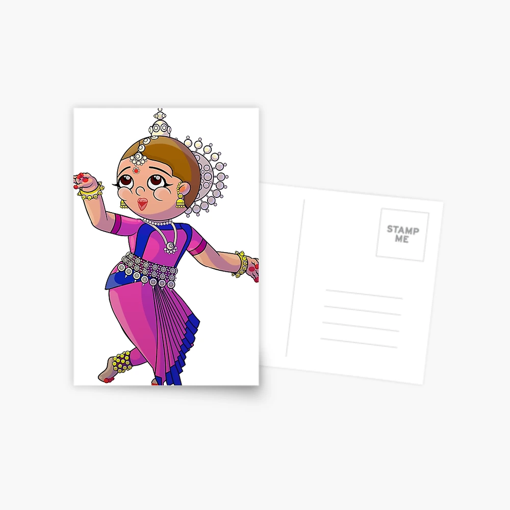 illustration of Indian odissi dance form Stock Vector | Adobe Stock