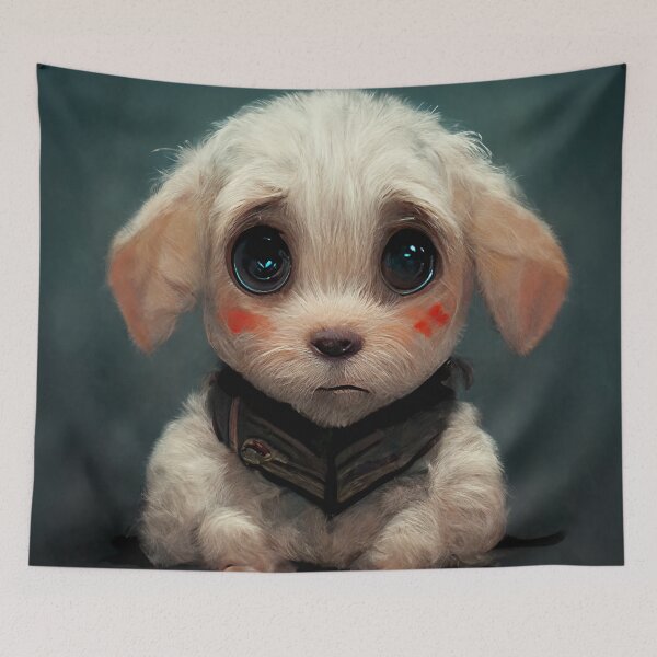 Item preview, Adorable Small Regretful Puppy with Beautiful Big Shine Eyes designed and sold by SingularityGeek.