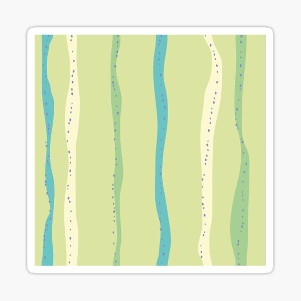 Wobbly Stripes (Green) Sticker