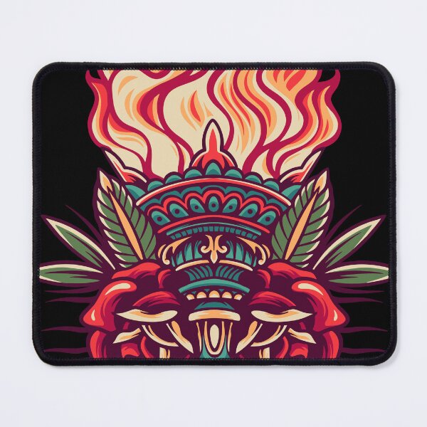Item preview, Torch And Flowers Retro Illustration designed and sold by STR Graphs.