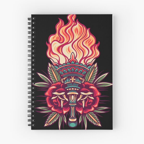 Item preview, Torch And Flowers Retro Illustration designed and sold by STR Graphs.