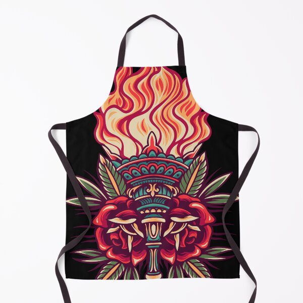Item preview, Torch And Flowers Retro Illustration designed and sold by STR Graphs.