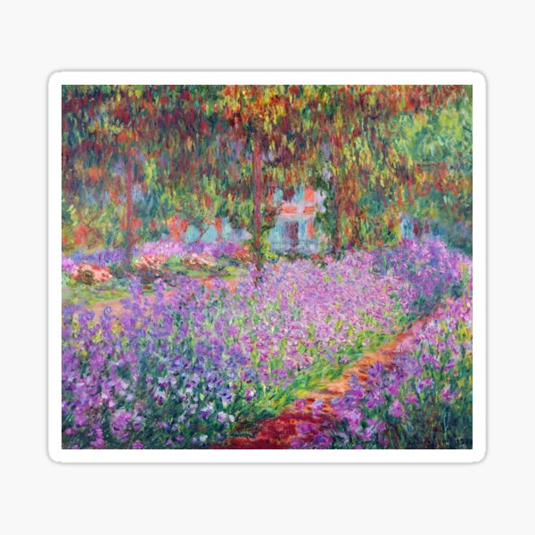 “The Artist’s Garden in Giverny (1900) - Claude Monet” Sticker for Sale