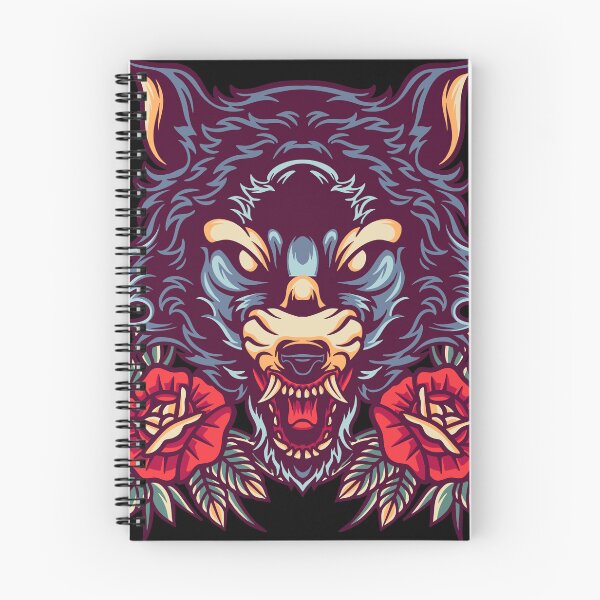 Item preview, Wolf And Rose Retro Illustration designed and sold by STR Graphs.