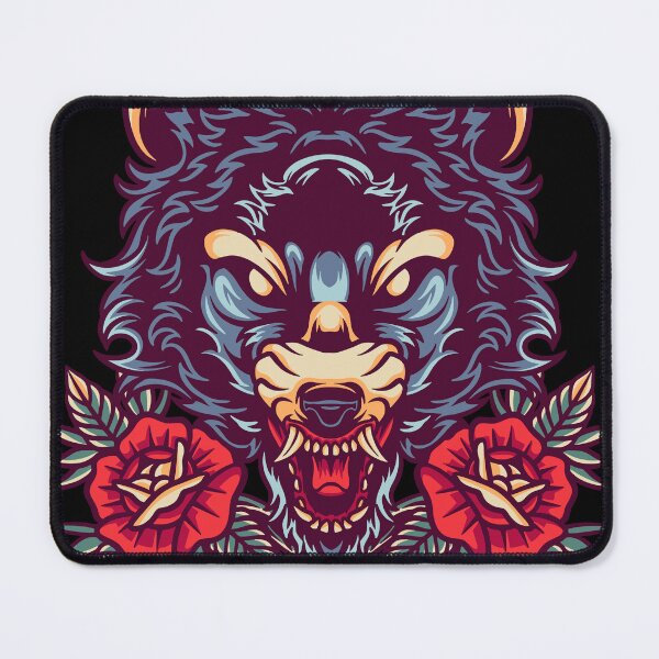 Item preview, Wolf And Rose Retro Illustration designed and sold by STR Graphs.