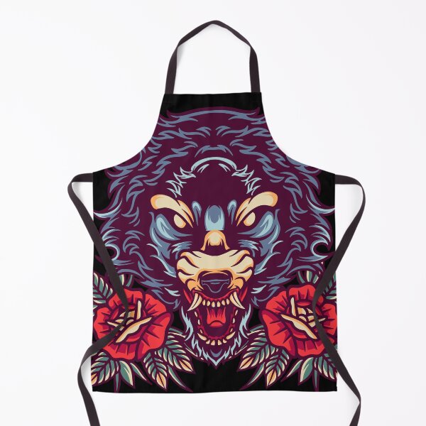 Item preview, Wolf And Rose Retro Illustration designed and sold by STR Graphs.