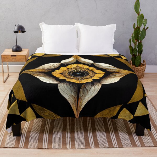 Item preview, Kaleidoscope flower black and gold designed and sold by artofbelletz.
