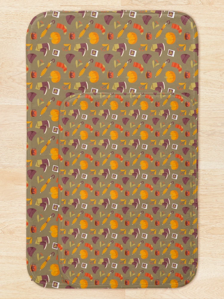 Thumbnail 5 of 6, Bath Mat, Hello Autumn Pattern designed and sold by kapiks.