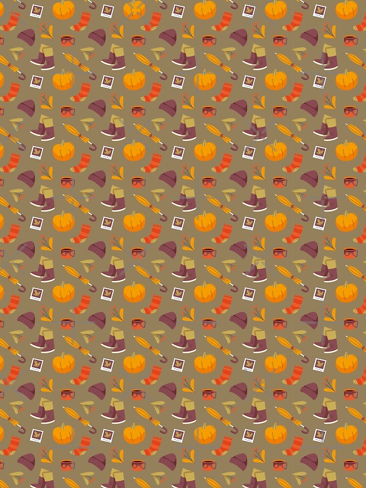 Thumbnail 3 of 3, Scarf, Hello Autumn Pattern designed and sold by kapiks.