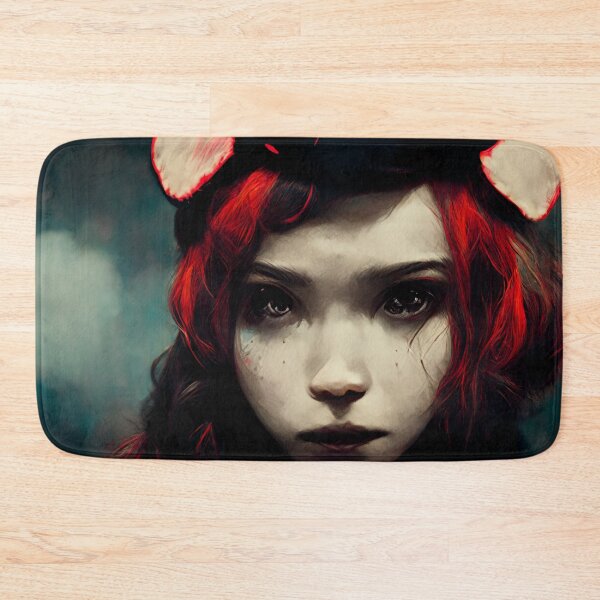 Item preview, Beautiful Red Hair Girl Face in a Cat Minimalist Cosplay designed and sold by SingularityGeek.