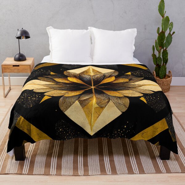 Item preview, Kaleidoscope flower black and gold designed and sold by artofbelletz.