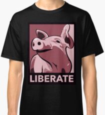Befreit (Schwein, Poster-Stil, Rose) Classic T-Shirt