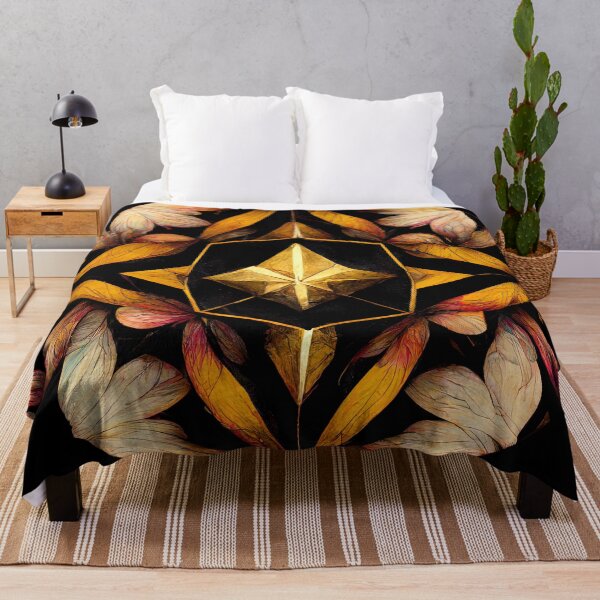Item preview, Kaleidoscope flower black and gold designed and sold by artofbelletz.
