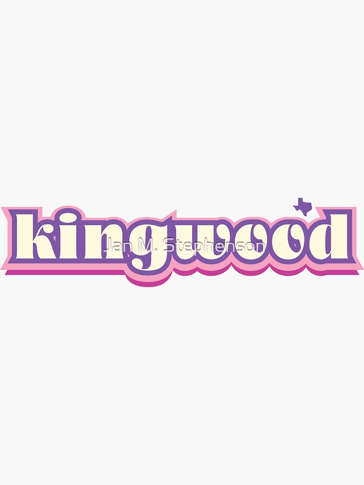 "Kingwood Texas Retro Name Design, Southeast Texas, Purple, Pinks