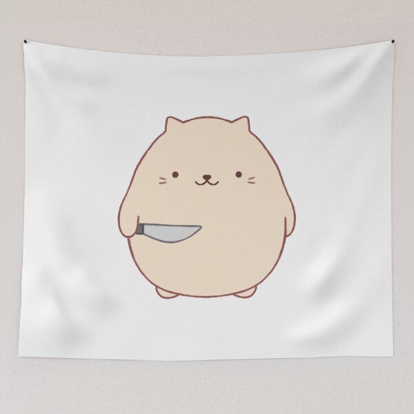 Item preview, stabby cat (white bg) designed and sold by DesignByJennyyy.