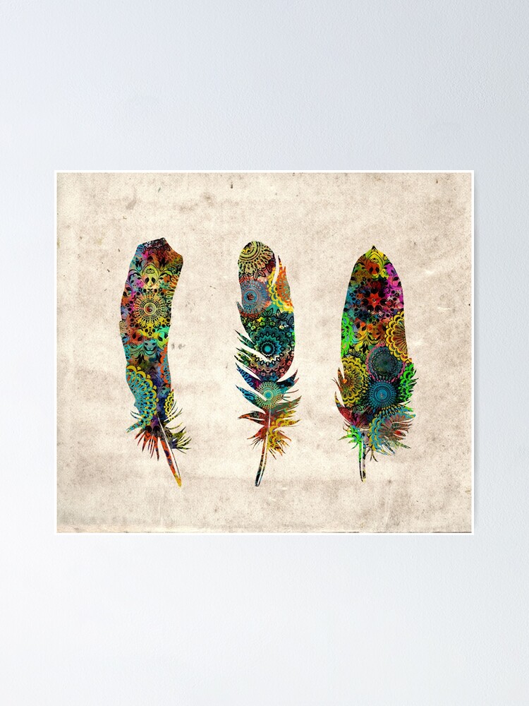 Thumbnail 1 of 3, Poster, feathers designed and sold by BekimART.