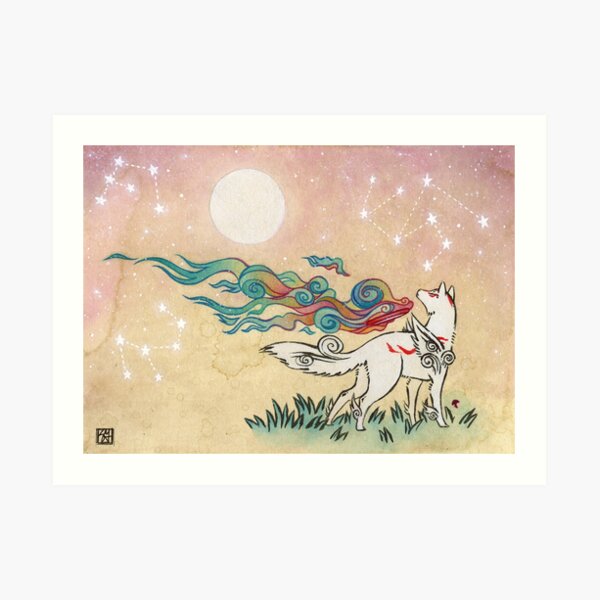 Amaterasu Wolf Art Print