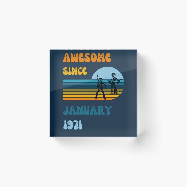Item preview, Awesome since January 1971 | Born January 1971 | Made in January 1971 | Legend since January 1971 | Birthday Gift for 51 year old mom dad grandma grandpa | Vintage Retro 70s Birthday gift idea designed and sold by Saffire6.