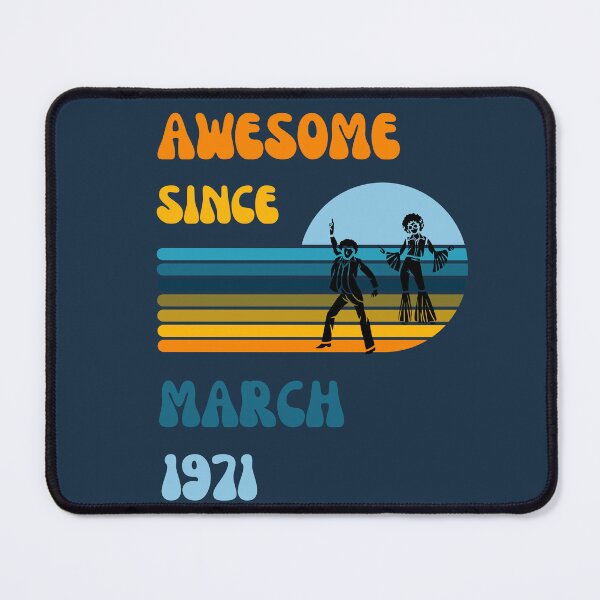 Item preview, Awesome since March 1971 | Born March 1971 | Made in March 1971 | Legend since March 1971 | Birthday Gift for 51 year old mom dad grandma grandpa | Vintage Retro 70s Birthday gift idea designed and sold by Saffire6.
