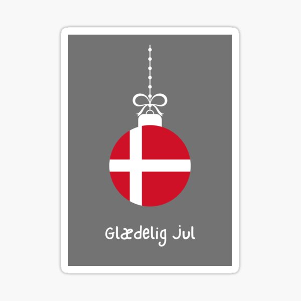 "Glædelig Jul (happy Christmas in Danish) Julekort Danish flag