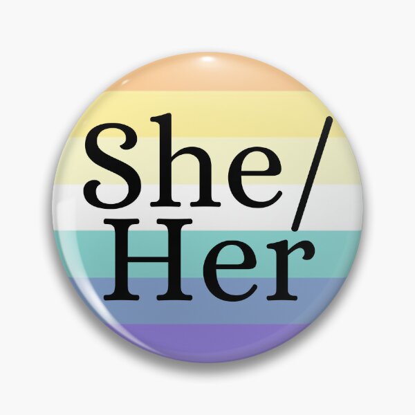 Artikelvorschau, Sie ihr Genderfaun-Pronomen Geschlechts-Faun-Identitäts-Pin entworfen und verkauft von prideXrainbow.