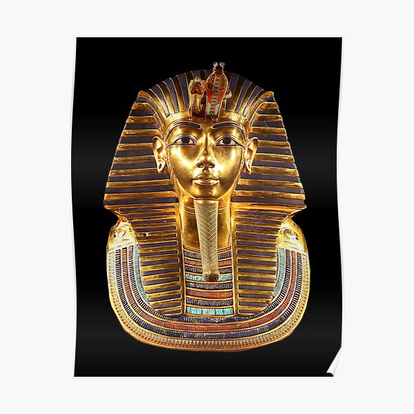 EGYPT. Egyptian. King Tut. Tutankhamun. Tutenkhamen. Tutenkhamon. Pharaoh, 18th dynasty, on Black. Poster