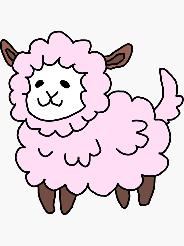 "Adorable pink sheep cottagecore " Sticker for Sale by oliviasvintage
