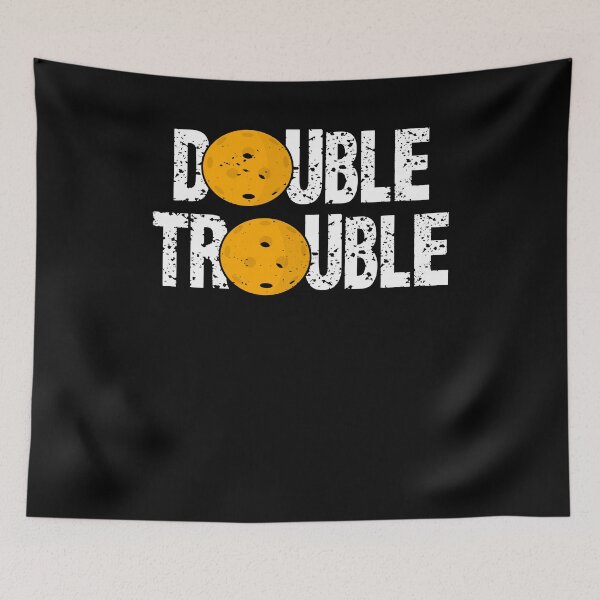 Item preview, Pickleball Funny Vintage Retro Double Trouble Team Spirit Fan designed and sold by Countrysmart.