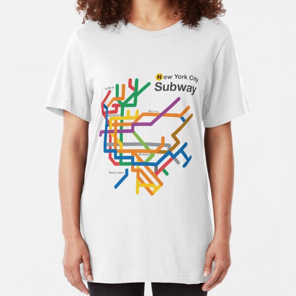 NYC Subway diagram Slim Fit T-Shirt
