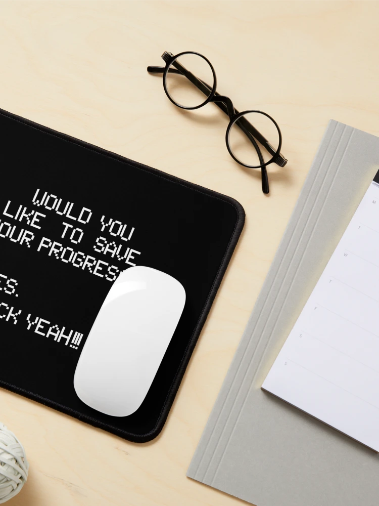 Thumbnail 3 of 5, Mouse Pad, Save Progress? designed and sold by Roenin-Studio.