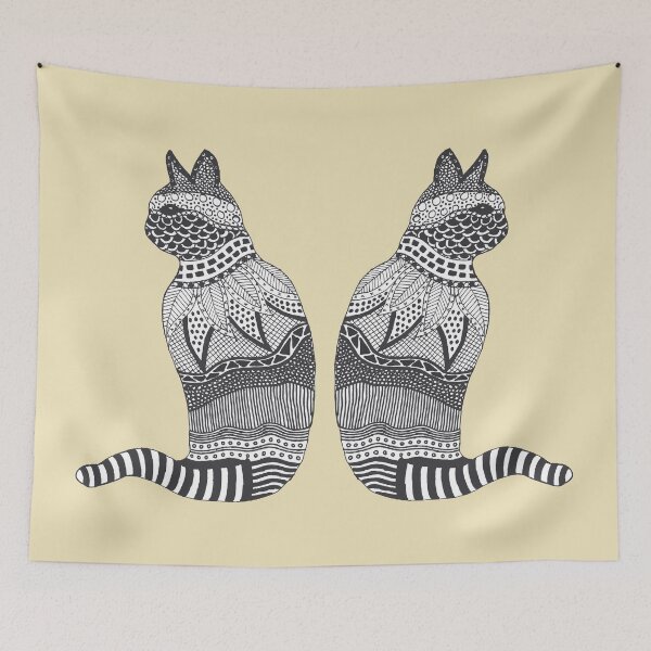 Item preview, Black and White Cat on a Cream Background designed and sold by Jan Palmer.