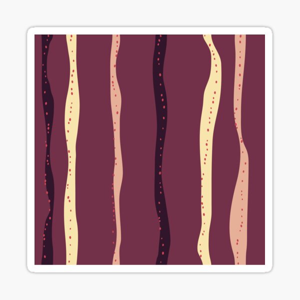 Wobbly Stripes (Maroon) Sticker