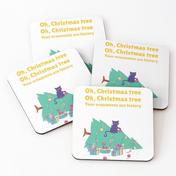 Item preview, Oh Christmas tree Oh Christmas tree your ornaments are history, funny cat, Willow Days designed and sold by avit1.