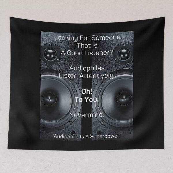 Item preview, Audiophiles Listen Attentively 01 White Text designed and sold by TWMBDesigns.