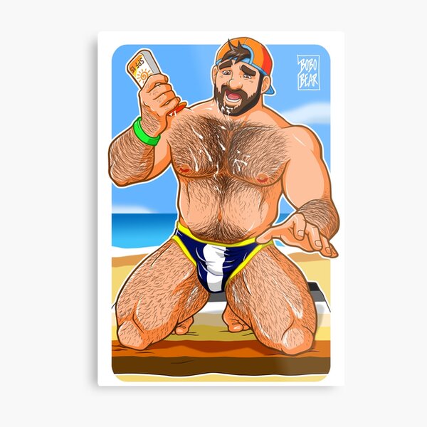 ADAM LIKES SUN LOTION Metal Print