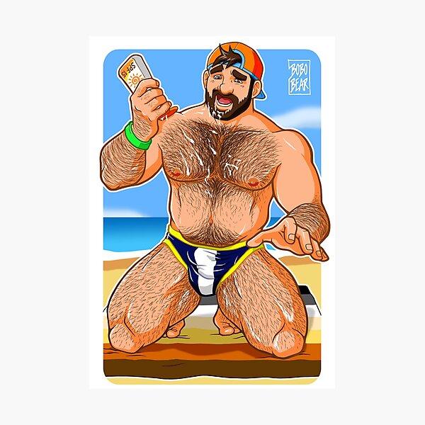 ADAM LIKES SUN LOTION Photographic Print