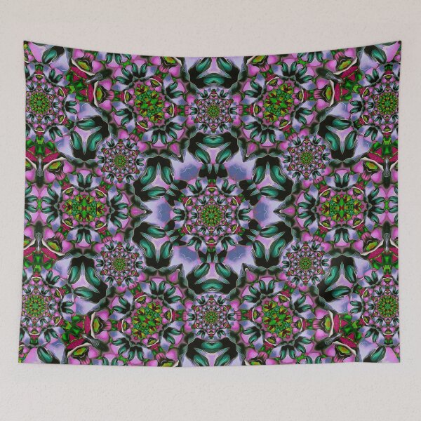 Item preview, tropical blooming forest with decorative flowers mandala designed and sold by Pepita Selles.