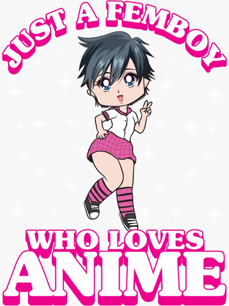 Just A Femboy Who Loves Anime Chibi Anime Boy Sticker For Sale By Kinchcorsetshop Redbubble 8453