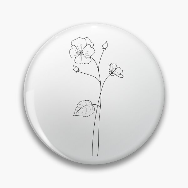 Item preview, Violet flower fine line art designed and sold by Lorena-designs.