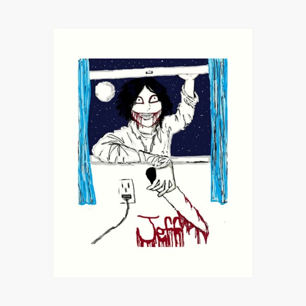 Jeff the Killer Selfie, an art print by Emi Rutherford - INPRNT