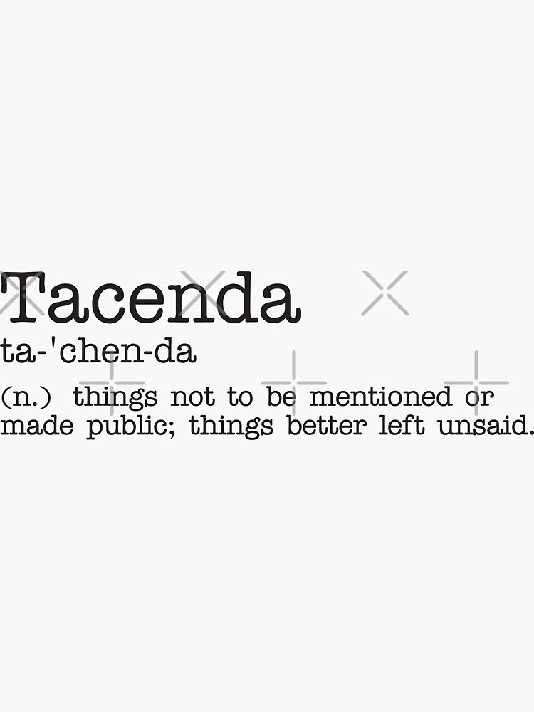 "Tacenda English Beautiful Word Definition Typewriter" Sticker