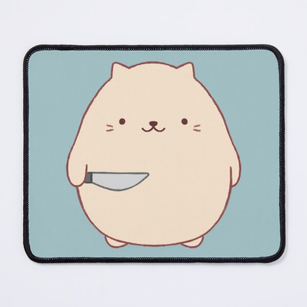 Item preview, stabby cat (teal bg) designed and sold by DesignByJennyyy.