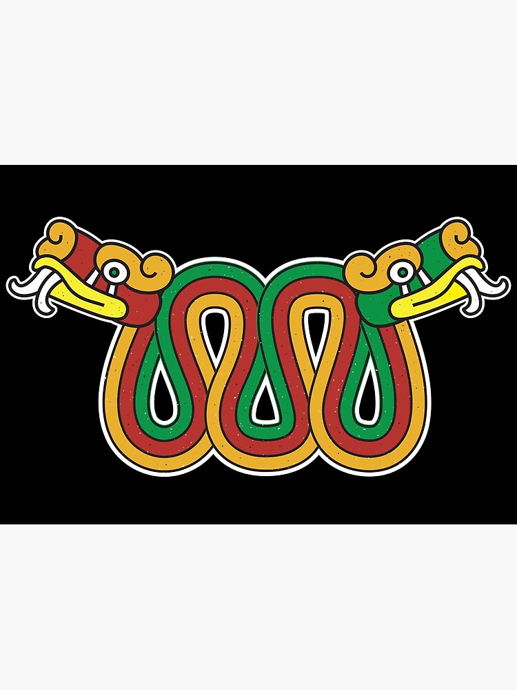 Lámina fotográfica «Serpiente de dos cabezas maya azteca Serpiente» de