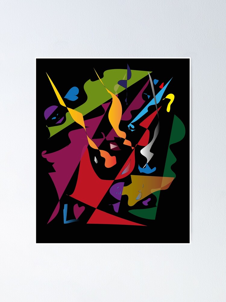 Educational Cubism Clown Things 13 Poster For Sale By Amrichjimi