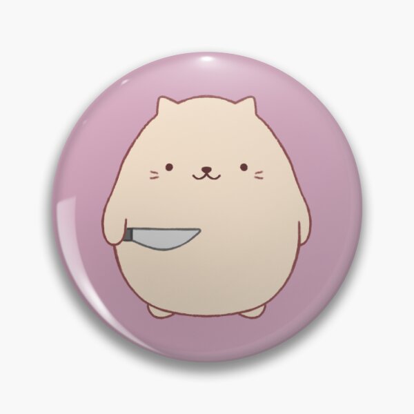 Item preview, stabby cat (pink bg) designed and sold by DesignByJennyyy.