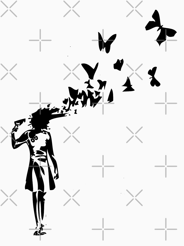 Banksy butterfly girl by belugastore