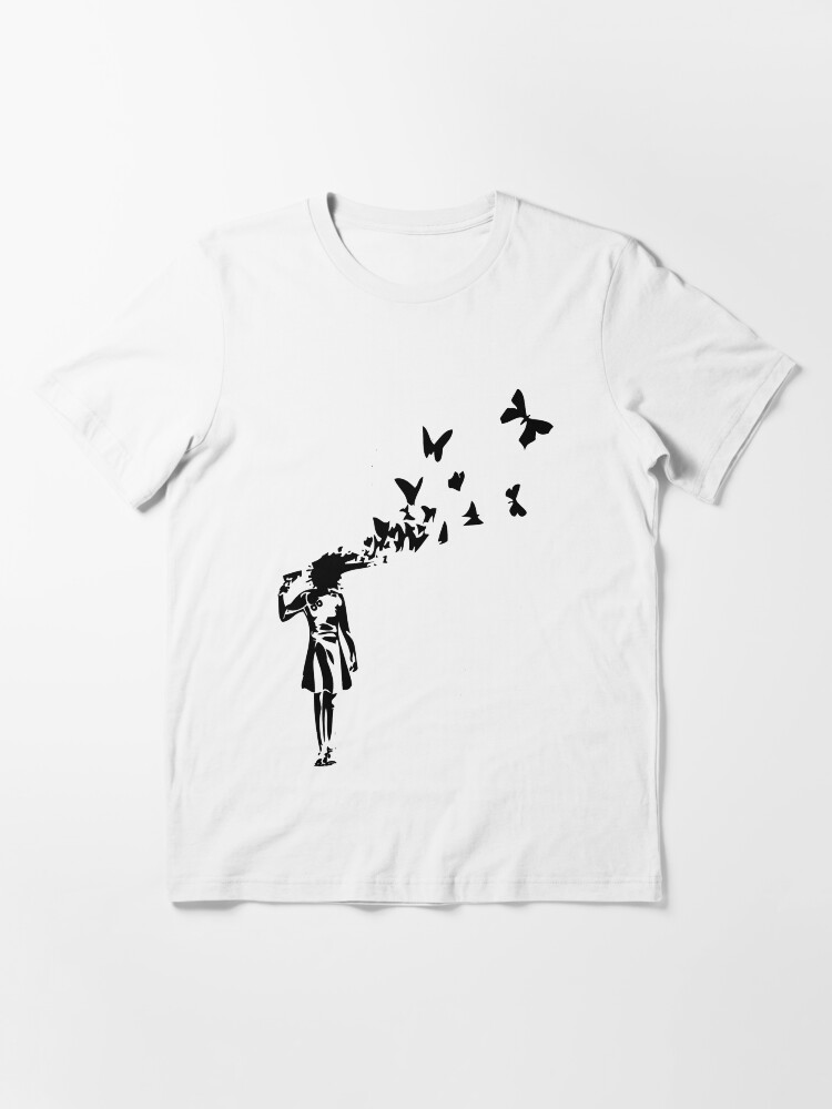 Alternate view of Banksy butterfly girl Essential T-Shirt