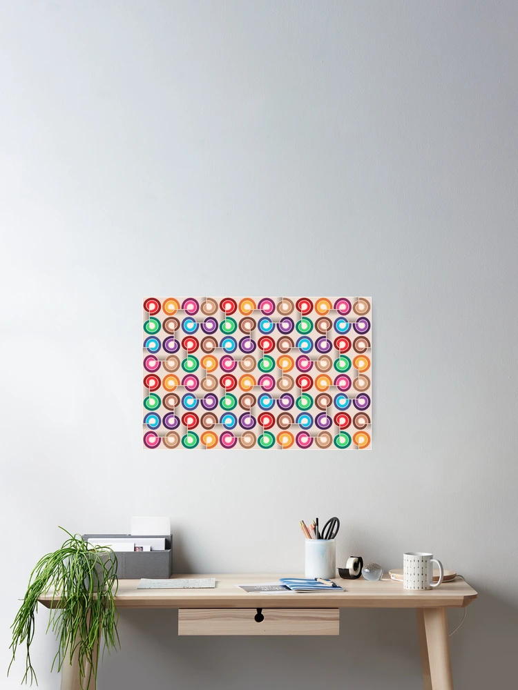 Thumbnail 2 of 3, Poster, Colorful Round Abstract Pattern designed and sold by EricaJackson.