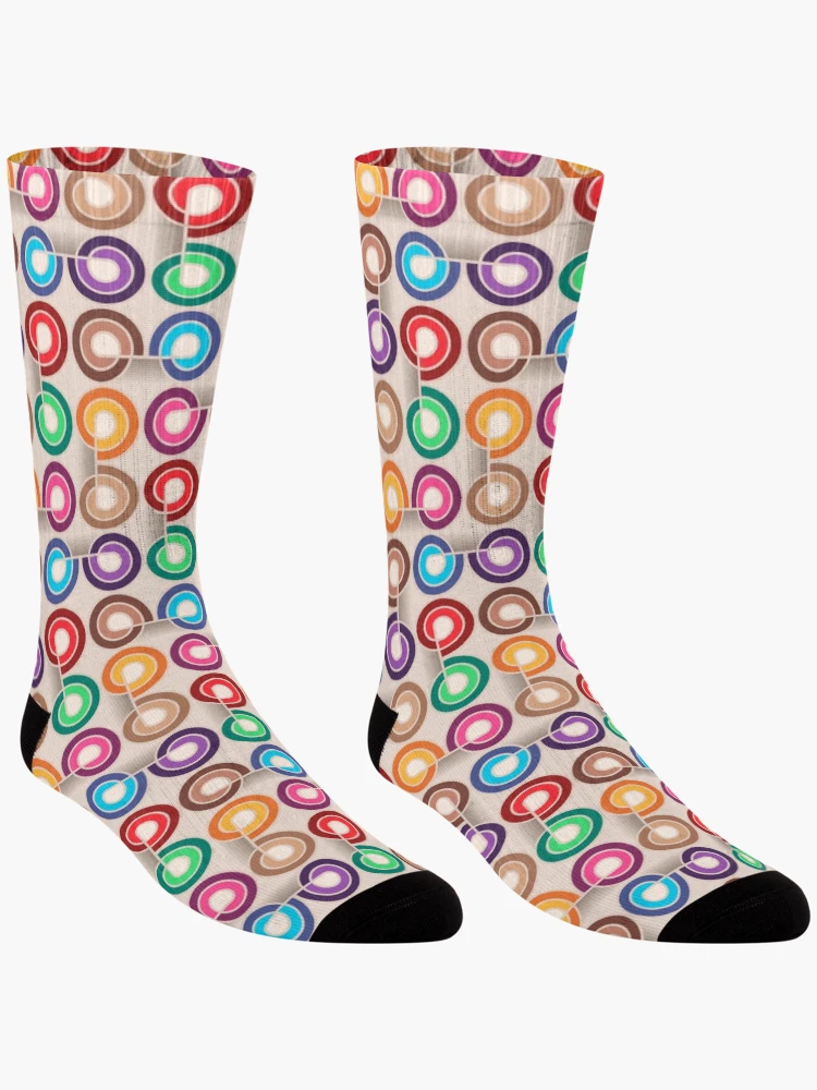 Thumbnail 3 of 5, Socks, Colorful Round Abstract Pattern designed and sold by EricaJackson.