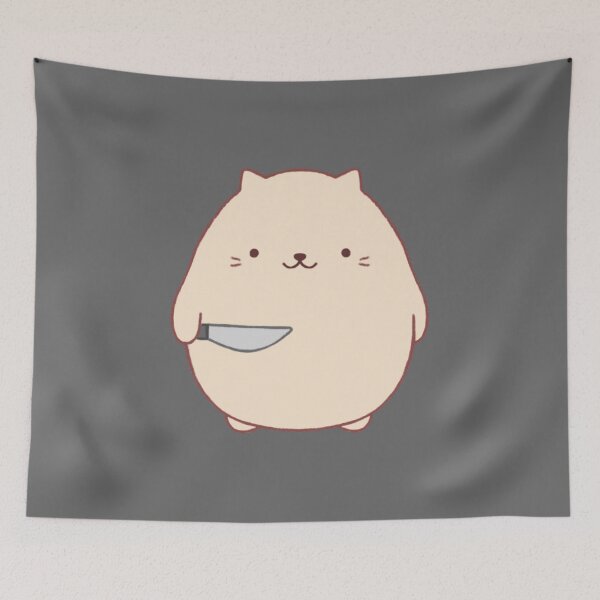 Item preview, stabby cat (grey bg) designed and sold by DesignByJennyyy.